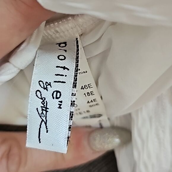 PROFILE BY GOTTEX Tutti Frutti Underwire White Ribbed Tankini Top 40 E swimsuit - Picture 11 of 12